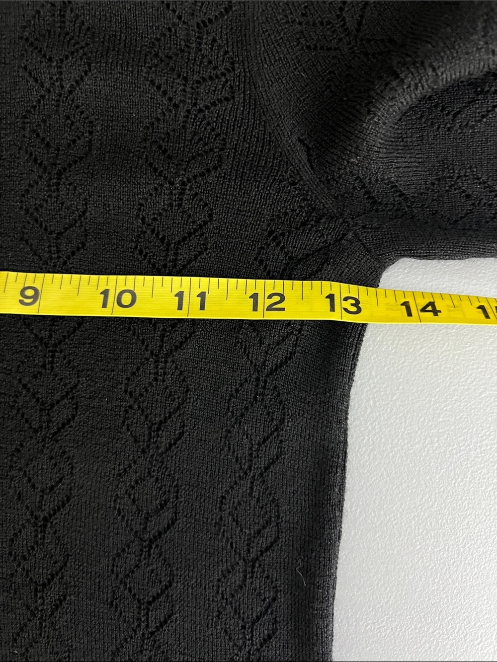 New Everlane THE POINTELLE CREW IN ULTRASOFT MERINO Black Size S - Picture 9 of 12